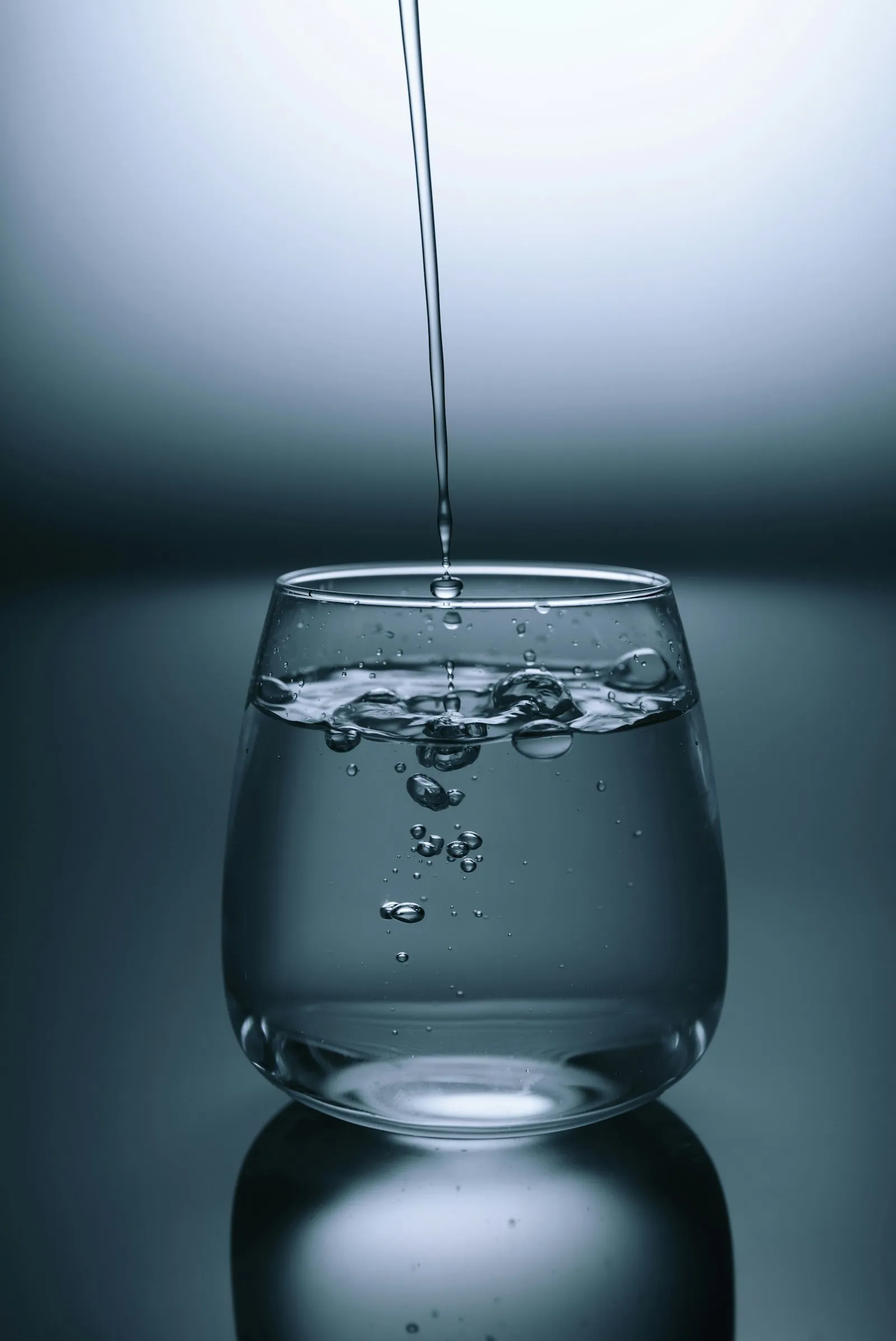 A glass of clean, filtered water on a table
