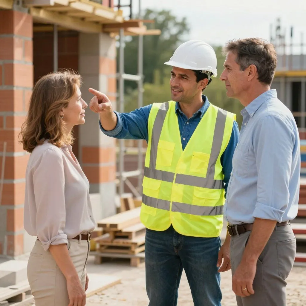 Timeless Builder Group reviewing an ADU project on site with homeowners