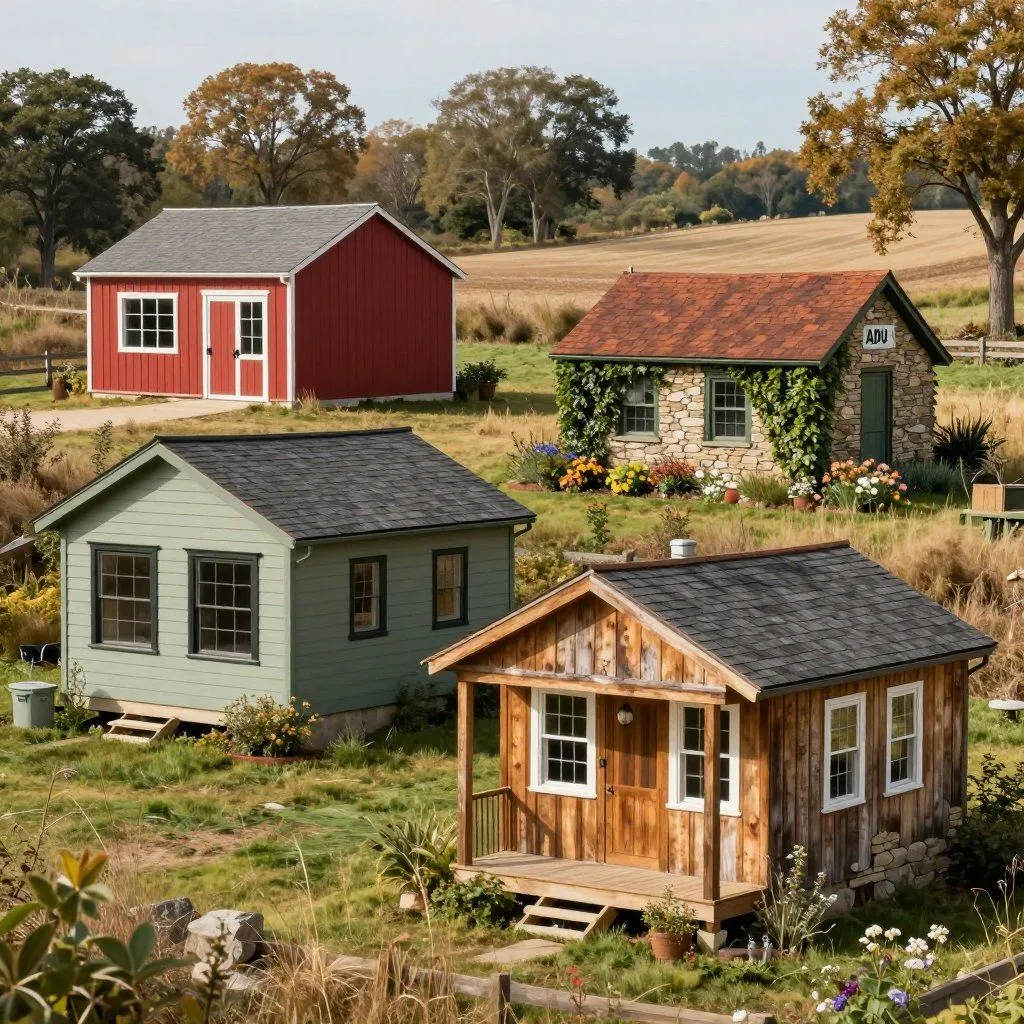 Detached ADU cottages on a rural Fauquier County property