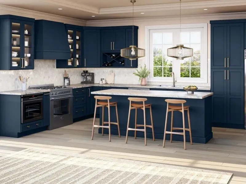 Bright kitchen remodel with island seating